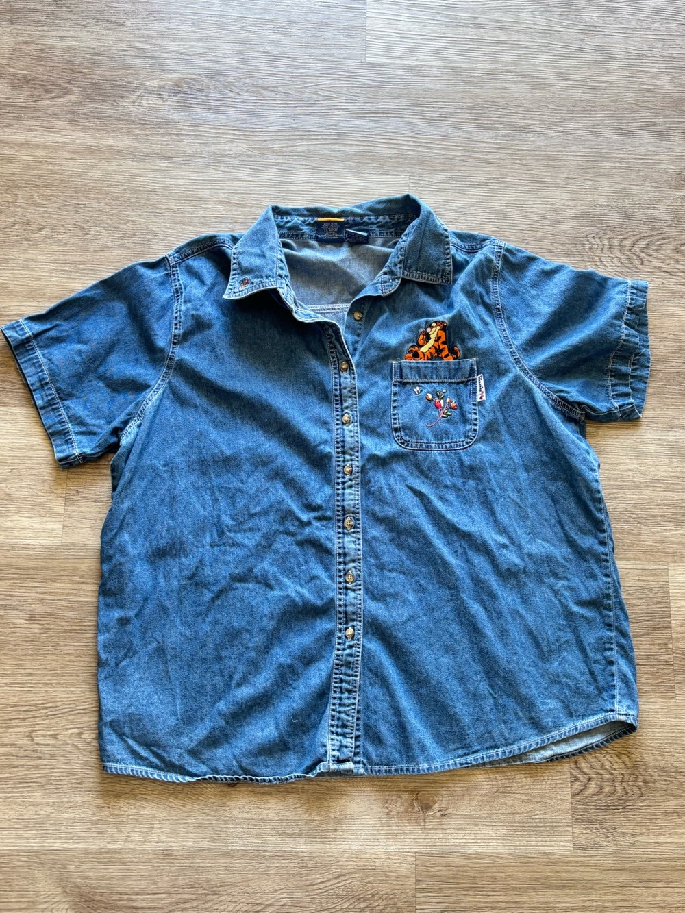 Disney Embroidered Pooh Denim Button Down